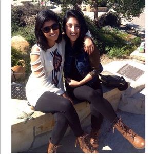 Tribal print, cream color knit sweater